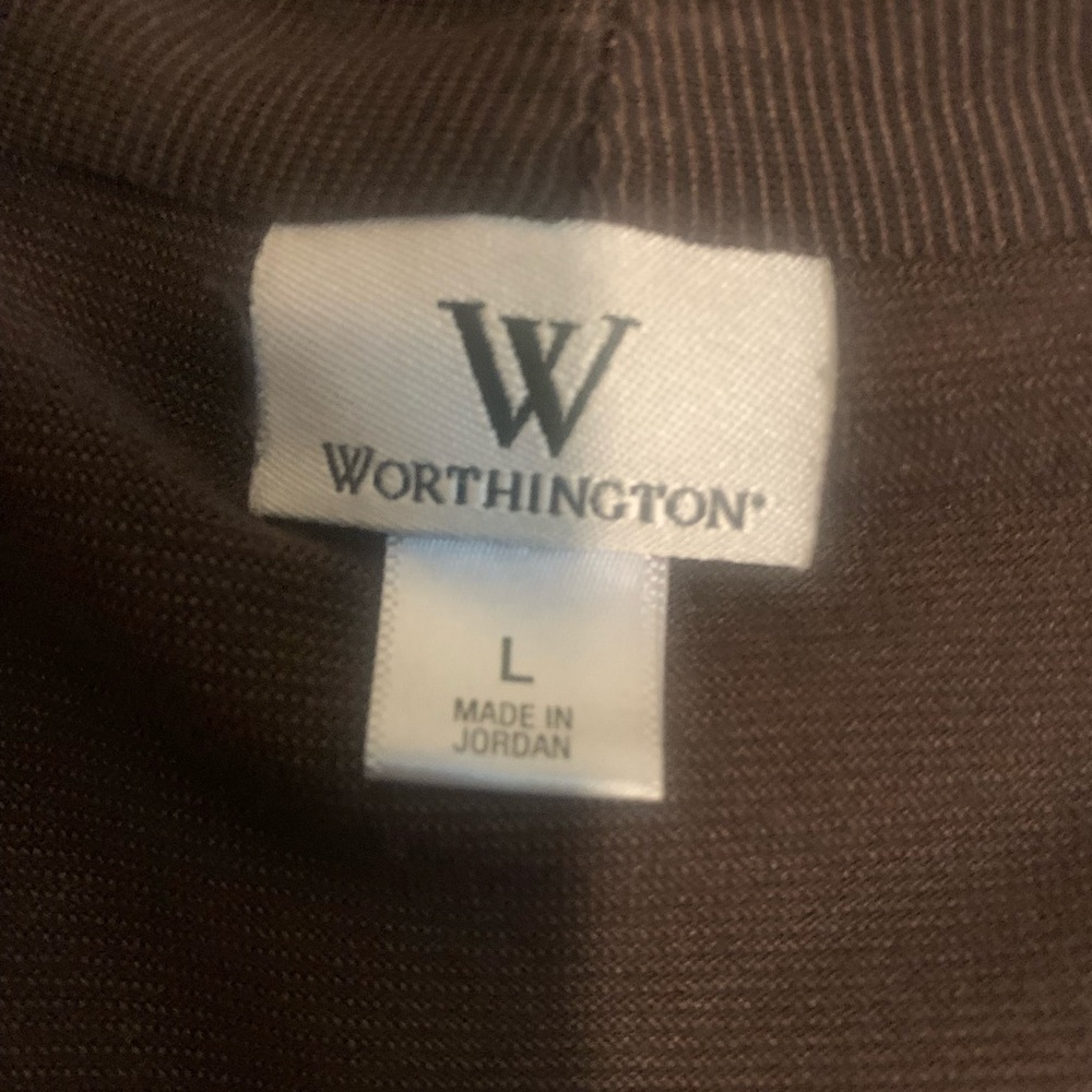 Worthinton Brown Open Front Knit Cardigan Size Large Soft Comfy & Flattering - Picture 2 of 6
